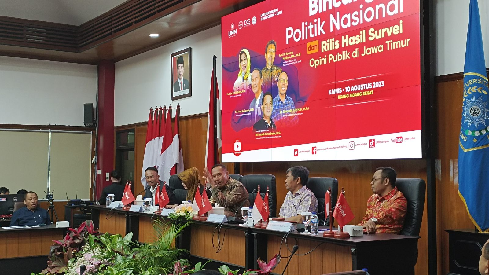 Rilis Hasil Survei Opini Publik Jatim. (Foto: Agus N/reportasemalang)